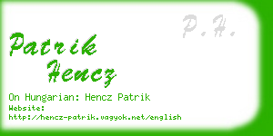 patrik hencz business card